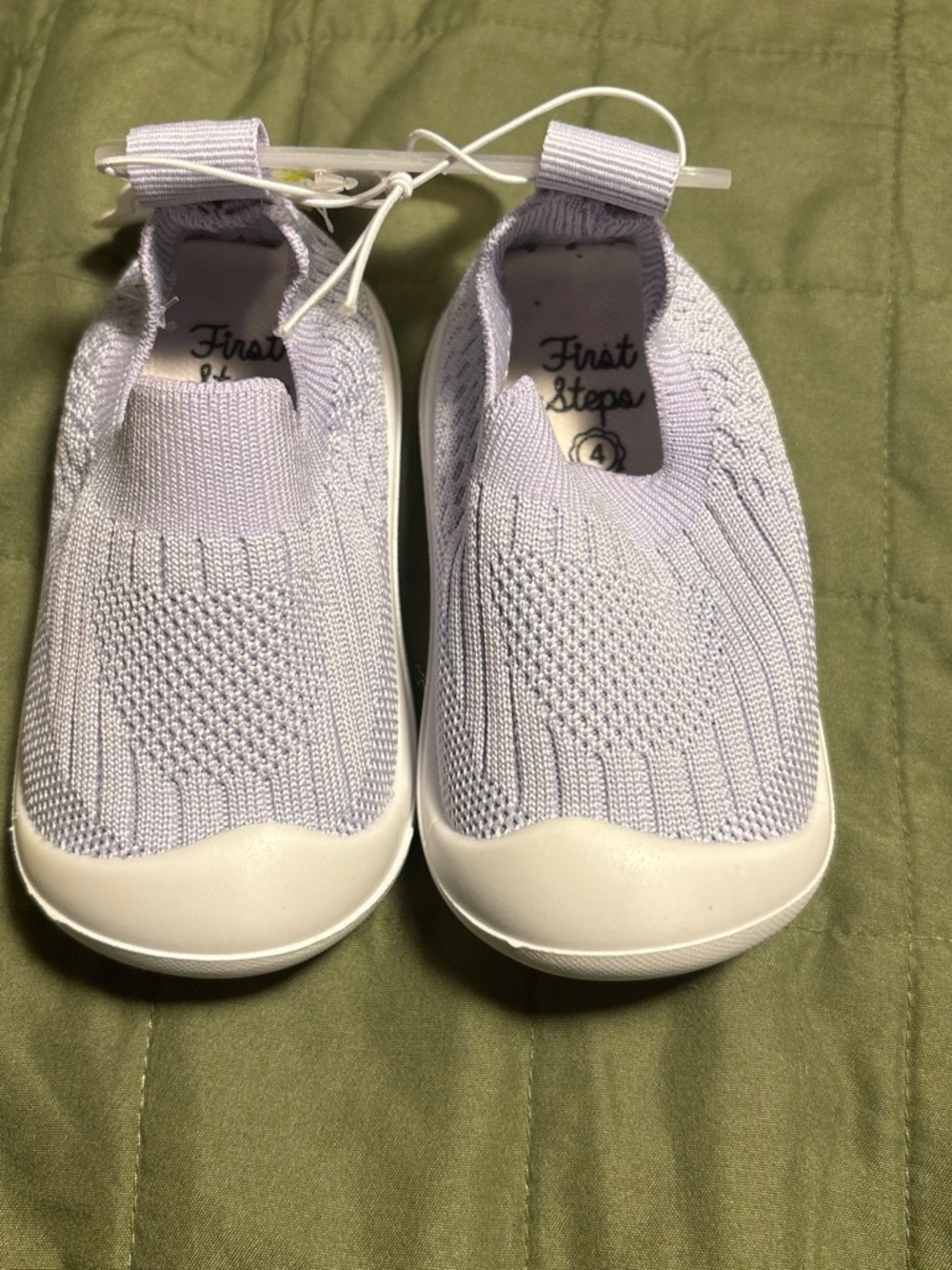 First Steps Baby Knit Slip-On Shoes in Light Lavender